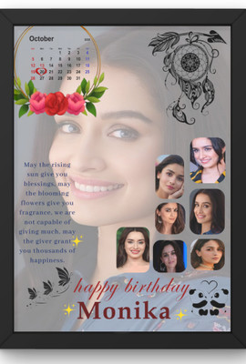 HUMTUMCREATION Wood Wall Photo Frame(Black, 4 Photo(s), Premium A4 Customized Photo Frame | Add Your Photo, Name & Message | Personalized Gift for Couples, Birthday & Home Décor Send photos on Whatsaap No (9251282844) And Get Digital Reprint)