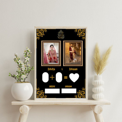 WAKLO Wood Wall Photo Frame(Black, 2 Photo(s), birthday anniversary photo frame wood, Happy Valentine's Day Photo Frame, Anniversary, Friends,wedding photo frame)