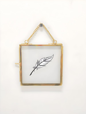 WESTON CHOICE Glass Wall Photo Frame(Gold, White, 1 Photo(s), 4 X 4 Inch)