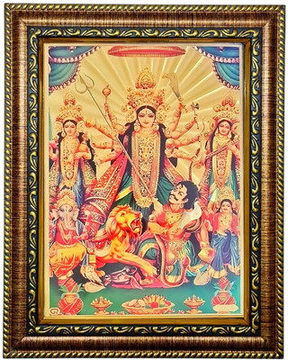 Hitech Hitech Sales Lord Maa Durga Family Light Weighted photo Frame Religious Frame