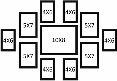 Stuthi Arts Glass Wall Photo Frame(Black, 11 Photo(s), 8x10-1M 7x5-4 4x6-6)