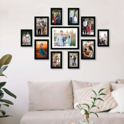 Stuthi Arts Glass Wall Photo Frame(Black, 11 Photo(s), 8x10 , 7x5 & 6x4)