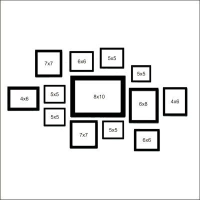 BE A DIVA MDF Wall Photo Frame(Black, 13 Photo(s), 4 x 6-2, 5 x 5-5, 6 x 6-2, 7 x 7-2, 6 x 8-1, 8 x 10-1)