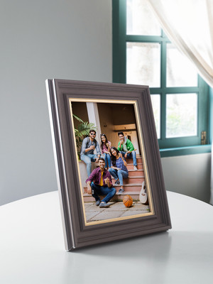 GOLDEN PEACOCK Polymer Table Photo Frame(Grey, Gold, 1 Photo(s), 5 in x 7 in (Width x Height))