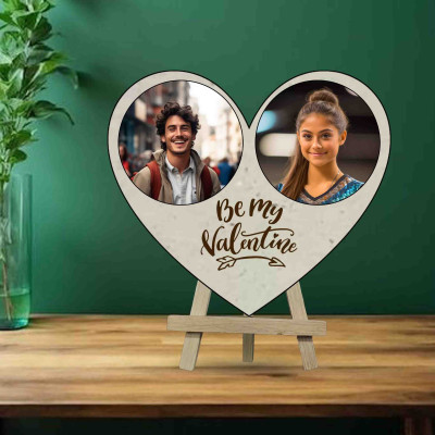 DVMART MDF Table Photo Frame(Brown, 1 Photo(s), Heart-7x7)