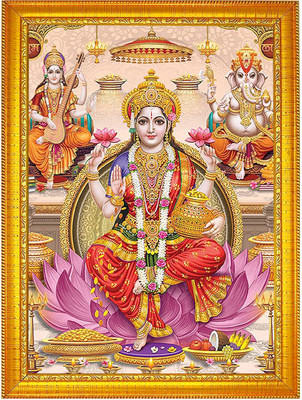 Think Tech MDF Wall Photo Frame(Pink, 1 Photo(s), Laxmi Ganesh 8 x 6 CM)
