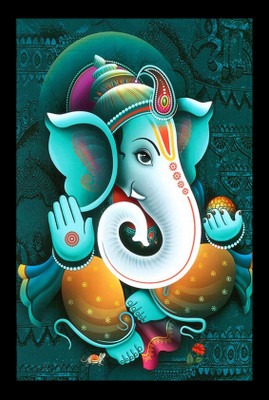 Renowned MDF Wall Photo Frame(Blue, 1 Photo(s), Ganesh 21 x 29.7 CM)