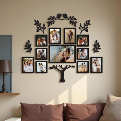 Art Street MDF Wall Photo Frame(Black, Copper, 11 Photo(s), Decoration Wall Photo Frame Collage for Living Room Bedroom 5x5, 5x7, 8x12 Inch)