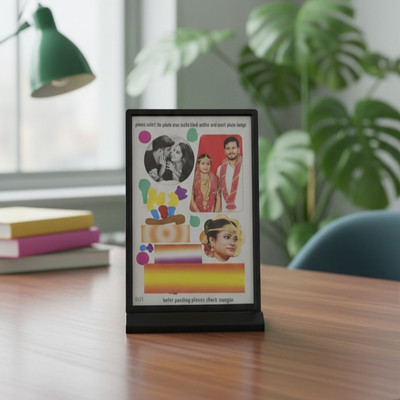 RS ENTERPRISES Plastic Table Photo Frame(Black, 1 Photo(s), 12x8)