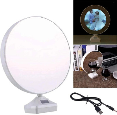 Bogenlite Attractive Round Tabletop Magic Mirror LED Photo Frame 20 inch Table(White)
