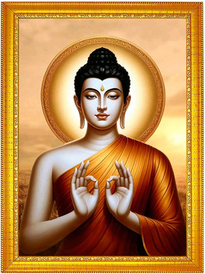 Think Tech MDF Wall Photo Frame(Orange, 1 Photo(s), Buddha 8 x 6 CM)