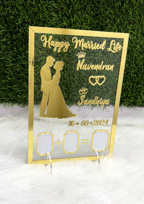 Npc Acrylic Table Photo Frame(Gold, White, 1 Photo(s), 21*29.7)