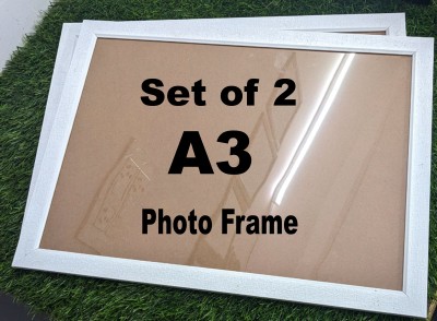 AG CRAFTS Wood Wall Photo Frame(White, 2 Photo(s), a3)