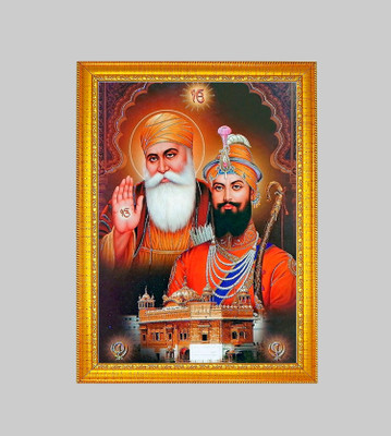 Think Tech MDF Wall Photo Frame(Red, 1 Photo(s), Guru Nanak Dev Ji 5x7 CM)