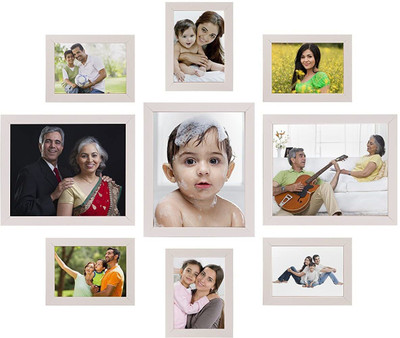 Stuthi Arts Glass Wall Photo Frame(White, 9 Photo(s), 8x10-3 5x7-6)