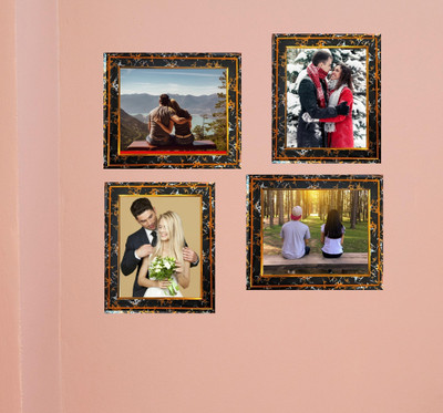 VST Wood Wall Photo Frame(Black, 4 Photo(s), FOUR 8X10 INCH FOR OWN PHOTO/COLLAGE WITH TEXTURED BLACK FRAME)