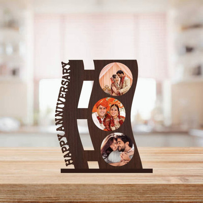 GIFT JAIPUR MDF Table Photo Frame(Brown, 3 Photo(s), 7 cm X 7 cm)
