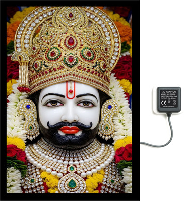 ADS STUDIO Metal Wall Photo Frame(Black, 1 Photo(s), Khatu Shyam LED Light Aluminium Photo Frame12x18)
