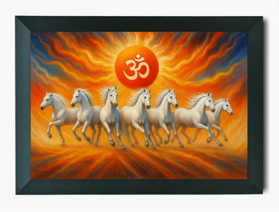 The 100 store 7 horse picture frame,7 horse picture frame big size,running horse photo frame Digital Reprint 13 inch x 9 inch Painting(With Frame)