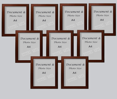 Stuthi Arts Wood Wall Photo Frame(Brown, 9 Photo(s), 13.75 X 9.75 Inch)