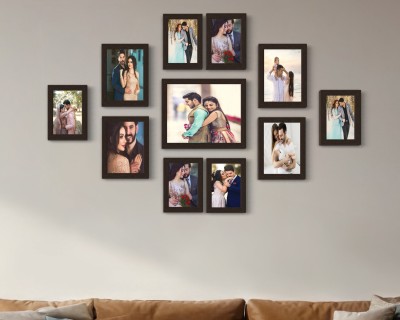 Stuthi Arts Glass Wall Photo Frame(Brown, 11 Photo(s), 8 x 10 inch, 5 x 7 inch & 4 x 6 inch)