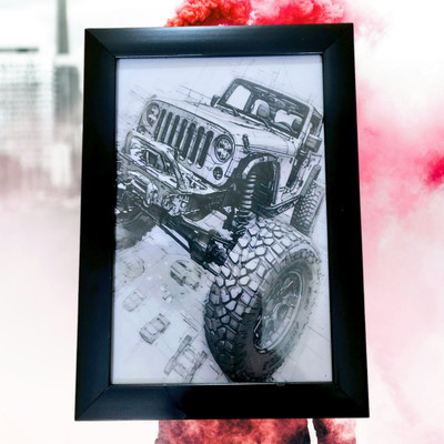 ShopNest MDF Wall Photo Frame(Black, White, 4 Photo(s), 10.2 × 7.2 inches (~26 × 18 cm))