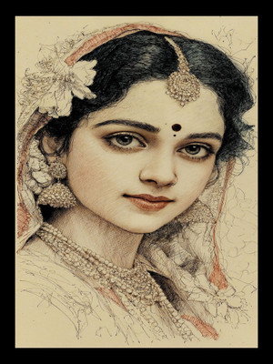 Photoframewalaz Wood Wall Photo Frame(Black, 1 Photo(s), Radha Krishna Photo Frame | Radha Krishna Painting | Gift Photo Frames | Wood Wall Photo Frame | RADHA KRISHNA Frame Digital Reprint 10 inch x 14 inch Painting)