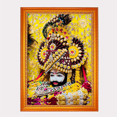 Think Tech MDF Wall Photo Frame(Yellow, 1 Photo(s), Khatu Shyam 10x14 CM)