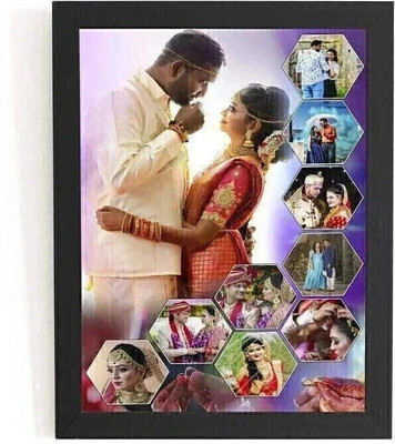HSB MDF Wall Photo Frame(Black, 10 Photo(s), Send Photo on same no...WP-, 94688-46787 A4 Size) Digital Reprint)