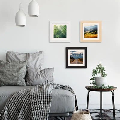 The Gift Berry Wood Wall Photo Frame(Multicolor, 3 Photo(s), 4x4 Inch)