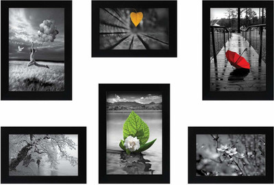 Stuthi Arts Glass Wall Photo Frame(Black, 6 Photo(s), 5x7-3 4x6-3)