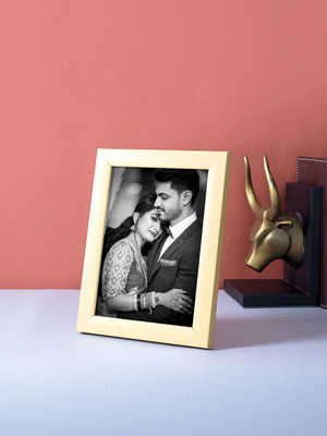 GOLDEN PEACOCK Polymer Table Photo Frame(Yellow, Brown, 1 Photo(s), Image Size: 5 in x 7 in (Width x Height))
