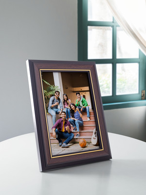 GOLDEN PEACOCK Polymer Table Photo Frame(Brown, Gold, 1 Photo(s), 5 in x 7 in (Width x Height))