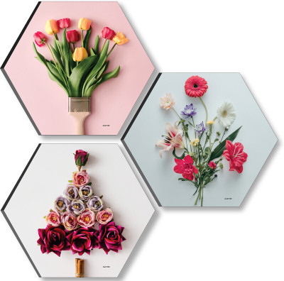 saf MDF Wall Photo Frame(Multicolor, 3 Photo(s), 17X17)