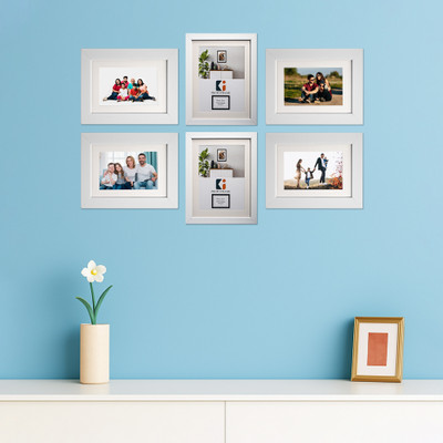 KUBER INDUSTRIES Acrylic Wall Photo Frame(White, 6 Photo(s), 23.5 cm x 32.5 cm)