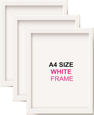 flourishgirlishitems Wood Wall Photo Frame(White, 3 Photo(s), According to frame size)