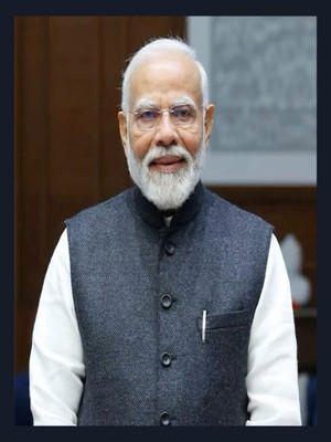 Photoframewalaz Wood Wall Photo Frame(Black, 1 Photo(s), Narendra Modi Photo Frame | Narendra Modi Poster Digital Reprint 12 inch x 9 inch Painting (With Frame) Office & Living Room, Picture Frame, Gift | A4 Size)