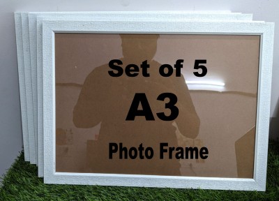 AG CRAFTS Wood Wall Photo Frame(White, 5 Photo(s), a3)