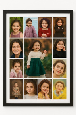SHREE COLLECTION MDF Wall Photo Frame(Black, 14 Photo(s), 8824173587 A4 SIZE PHOTO FRAME PREMIUM WOODEN BLACK PHOTO FRAME FOR ALL PLACES DECORATION, BEST GIFT FOR ALL EVENTS)