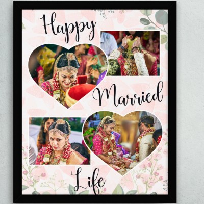 Karuna Enterprises MDF Wall Photo Frame(Black, 4 Photo(s), Wood Customise photo frame, ONLY LOVE COLLAGE FRAME Birthday photo frame, anniversary photo frame, WEDDING PURPOSE photo frame Send photos 8955660025 A4 Size) Digital Reprint, (A4 Size))