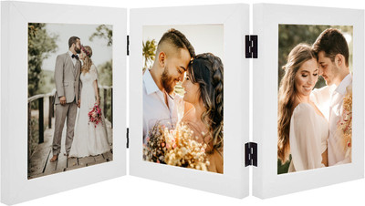 SJM ENTERPRISES Wood Table Photo Frame(White, 3 Photo(s), 5x7 Set Of 03 Table Wood White color photo frame White color)