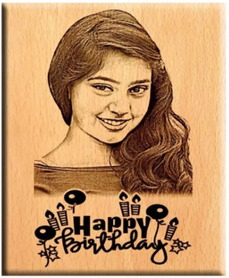 milap creation Engraved Wood Table Photo Frame(Multicolor, 1 Photo(s), 5 x 6 inch, watsp.9310286205)
