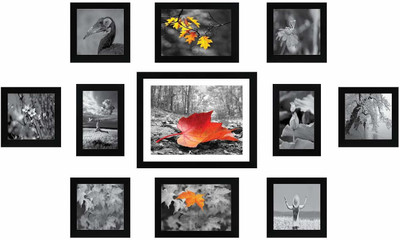 Stuthi Arts Glass Wall Photo Frame(Black, 9 Photo(s), 8x10-1 5x5-4 5x7-2 4x6-2)