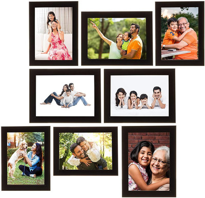Stuthi Arts Glass Wall Photo Frame(Black, 8 Photo(s), 5X7 inch-4 & 4X6 inch-4)