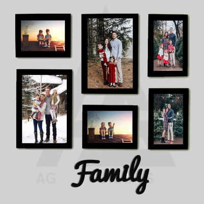 Stuthi Arts Glass Wall Photo Frame(Black, 6 Photo(s), 4x6 6x8)