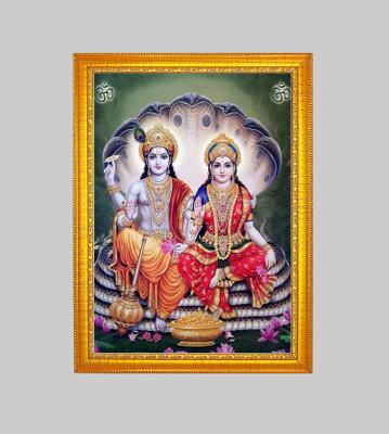 Think Tech MDF Wall Photo Frame(Green, 1 Photo(s), Laxmi Narayan 5x7 CM)