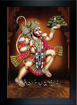 Think Tech MDF Wall Photo Frame(Red, 1 Photo(s), 10x14 Inch Hanuman Ji Photo Frame)