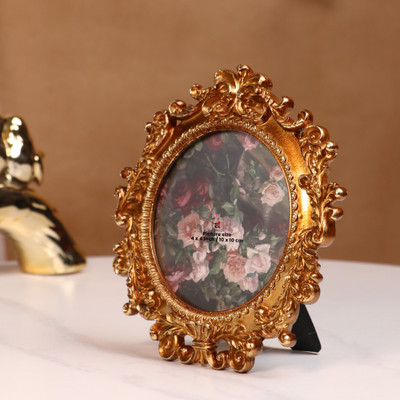 Art Street Polymer Table Photo Frame(Gold, 1 Photo(s), 10x10 cm)