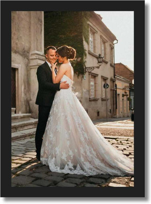 HUMTUMCREATION Wood Wall Photo Frame(Black, 1 Photo(s), Premium A4 Customized Photo Frame | Add Your Photo, Name & Message | Personalized Gift for Couples, Birthday & Home Decor Send photos on Whatsaap No (9251282844) And Get Digital Reprint)