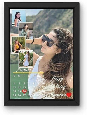 BKS Craft Wood Wall Photo Frame(Black, 5 Photo(s), Customised Collage Photo Frame (Send photos 8955100940 A4 Size), ersonalized Gift for Birthday, Love, Friendship & Family photo frame A4 Size) Digital Reprint))